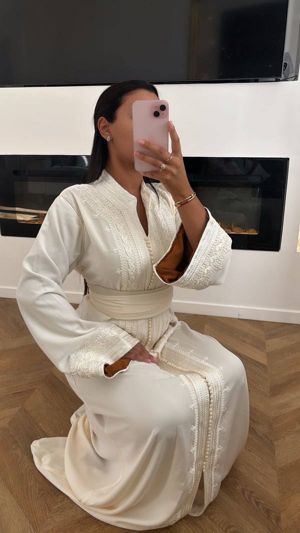 Caftan Blanc Cassé Fiançailles