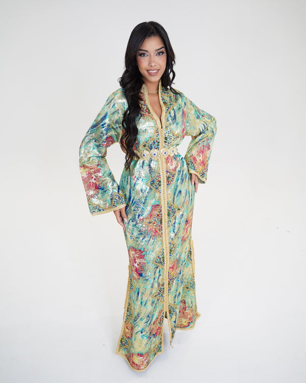 Caftan Brocard Vert Colorés